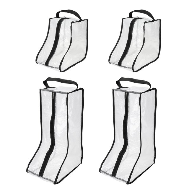 Bolsas de almacenamiento para botas, paquete de 4 bolsas impermeables para transporte de botas altas/cortas, organizador de botas, bolsa protectora para viajes, uso diario, negro
