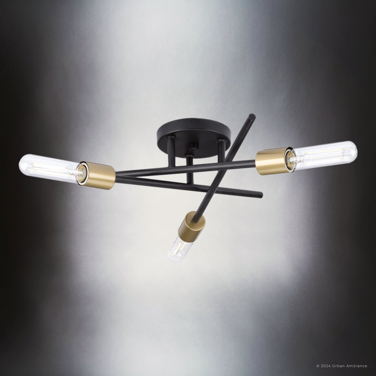Luxury Mid Century Modern Ceiling Light, Antique Bronze, UHP4423