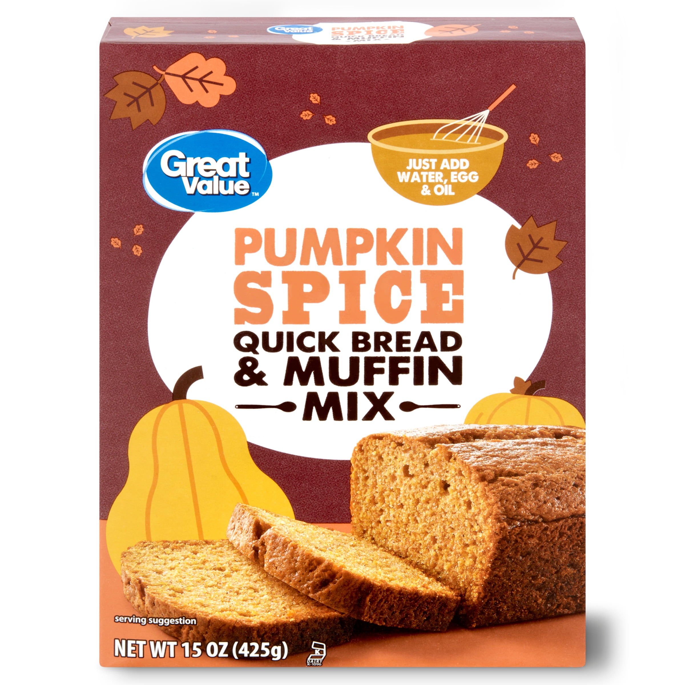 Great Value Pumpkin Spice Quick Bread & Muffin Mix, 15 oz Box
