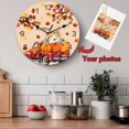 thumbnail image 5 of Wall Clock 10 Inch Red Fall Farmhouse Truck Round Silent Decorative Wall Clocks Battery Operated for Living Room Bedroom Kitchen Classroom Decor, Thanksgiving Pumpkin Maple Leaf,Small, 5 of 7