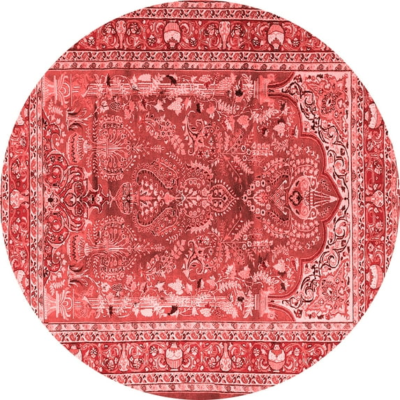 Ahgly Company Indoor Round Persian Red Traditional Area Rugs, 7' Round