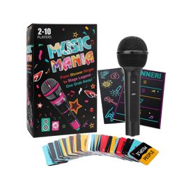Grab The Mic – Juego De Karaoke Y Estrategia Para 2-10 Jugadores – 125 Tarjetas Con Letras – Micrófono De Espuma Incluido – Diversión Para Toda La Familia – A Partir De 4 Años