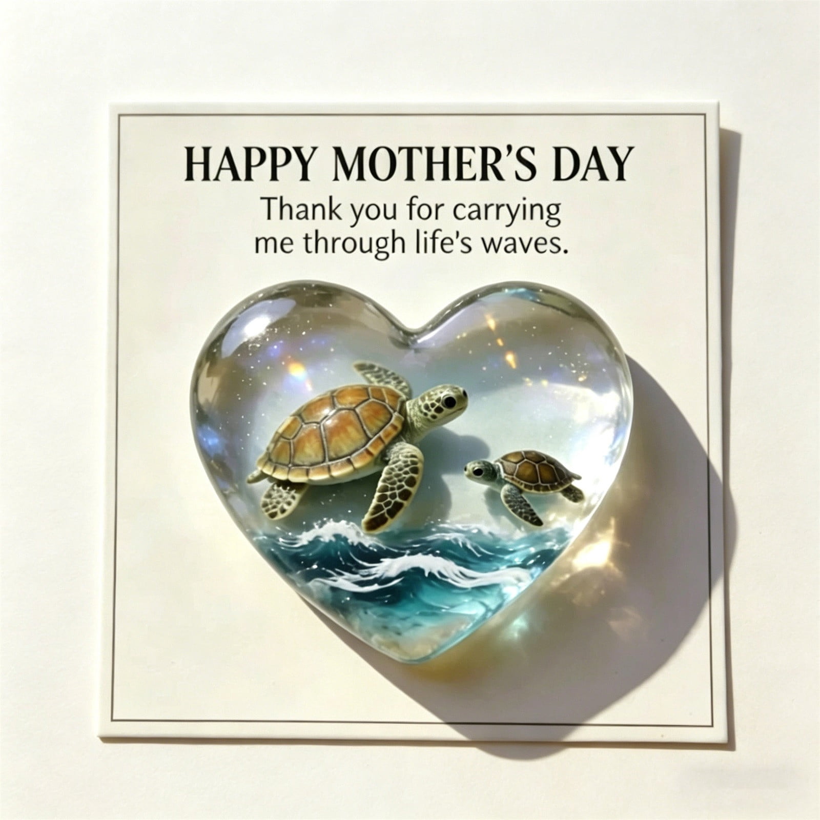 10Pcs Mothers Day Gift Card Holder, Fufafayo Mother's Day Gift Card Holder, Themed Pocket Gift Card Decoration, Sea Turtle Greeting Card Envelope for Birthday Wedding Celebration, Cute Gift Card
