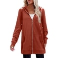 thumbnail image 5 of Zeagoo Women's Zip Up Hoodies Long Fleece Tunic Sweatshirts Casual Oversized Fall Coats Trendy Winter Hoodie, 5 of 6
