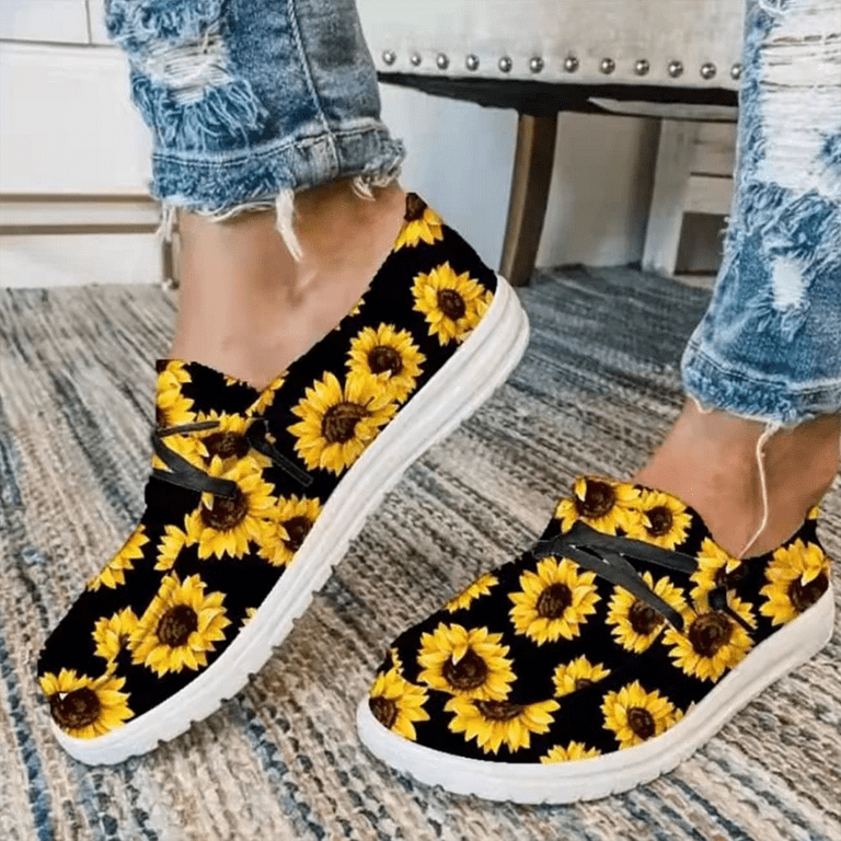 Painted sales sunflower shoes