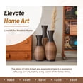 thumbnail image 6 of Aukfa Tall Floor Vase Set of 3, Extra Large Metal Decorative Vases for Living Room Dining Room Bedroom,Brown, 6 of 7