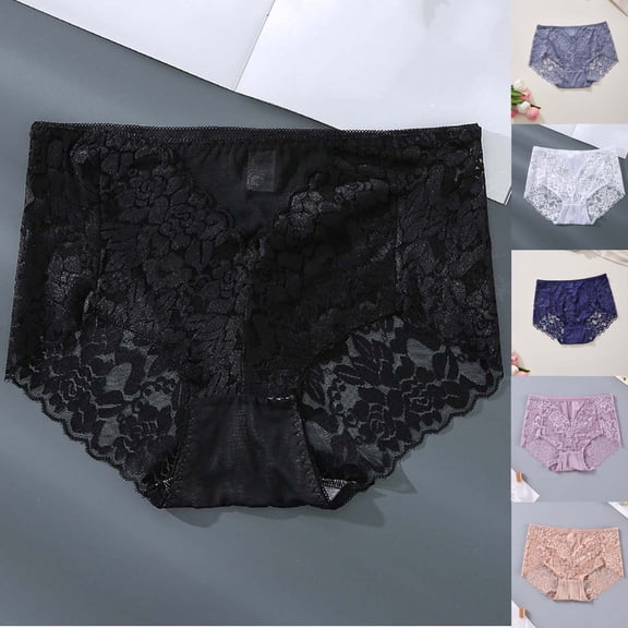 PNTUTB Underwear for Women Solid-Color Panties Fashion Lace Cutout Briefs Breathable Moisture-Wicking Quick-Drying Comfortable for Everyday Wear