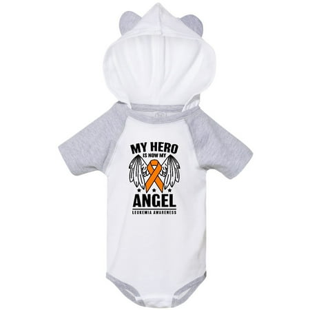 

Inktastic My Hero is Now My Angel Leukemia Awareness Gift Baby Boy or Baby Girl Bodysuit