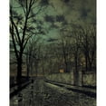 thumbnail image 2 of John Atkinson Grimshaw 15x18 Black Ornate Wood Framed Double Matted Museum Art Print Titled - November (1879), 2 of 5