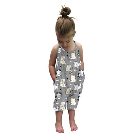 

Hunpta Strap Outfits Jumpsuit Kids Girls Romper Toddler Summer Baby Cartoon Girls Romper&Jumpsuit