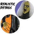 thumbnail image 4 of Prextex Halloween Gray Haired Zombie Skull with Posable Skeletal Hands Halloween Decoration Prop | Halloween Groundbreaking Zombie, Halloween Lawn Decorations, 4 of 6
