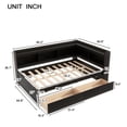 thumbnail image 4 of Furvclv Full Size Bed With L-shaped Bookcases, Pine Wood Platform Full Bed Frame With 2 Storage Drawers For Bedroom, No Spring Box Needed, 4 of 9