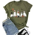 thumbnail image 4 of Women Summer Halloween Doodles T-Shirt Crewneck Short Sleeve Ghost Graphic Tees Casual Funny Halloween Party Tops, 4 of 5