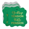 thumbnail image 3 of Inkdotpot Pack Of 100 Real Gold Foil Bracket Shape Paper Tags Good Bye Tension Hello Pension Retirement Favor Hang Tags, 3 of 7