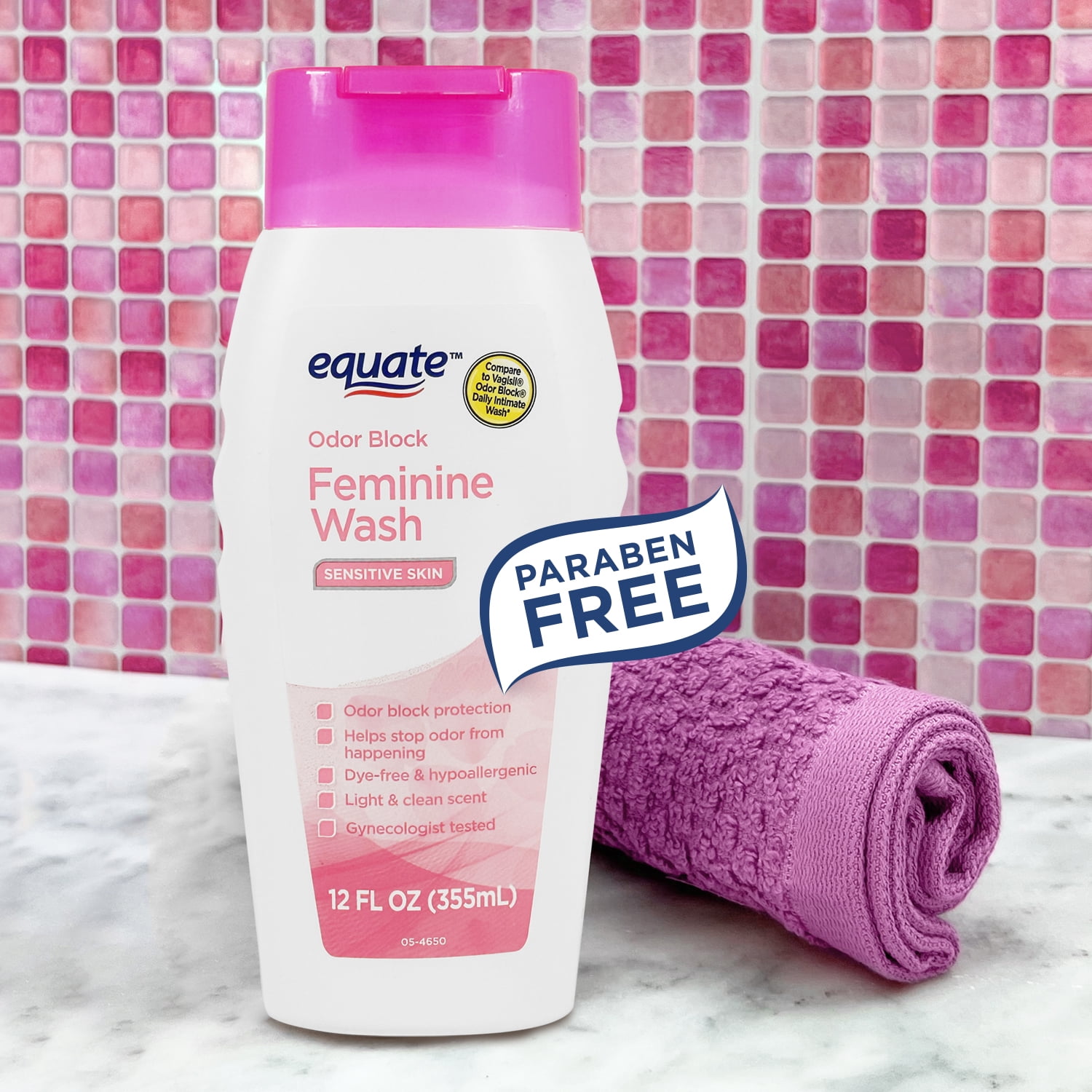 (3 pack) Equate Odor Block Feminine Wash for Sensitive Skin, 12 fl oz
