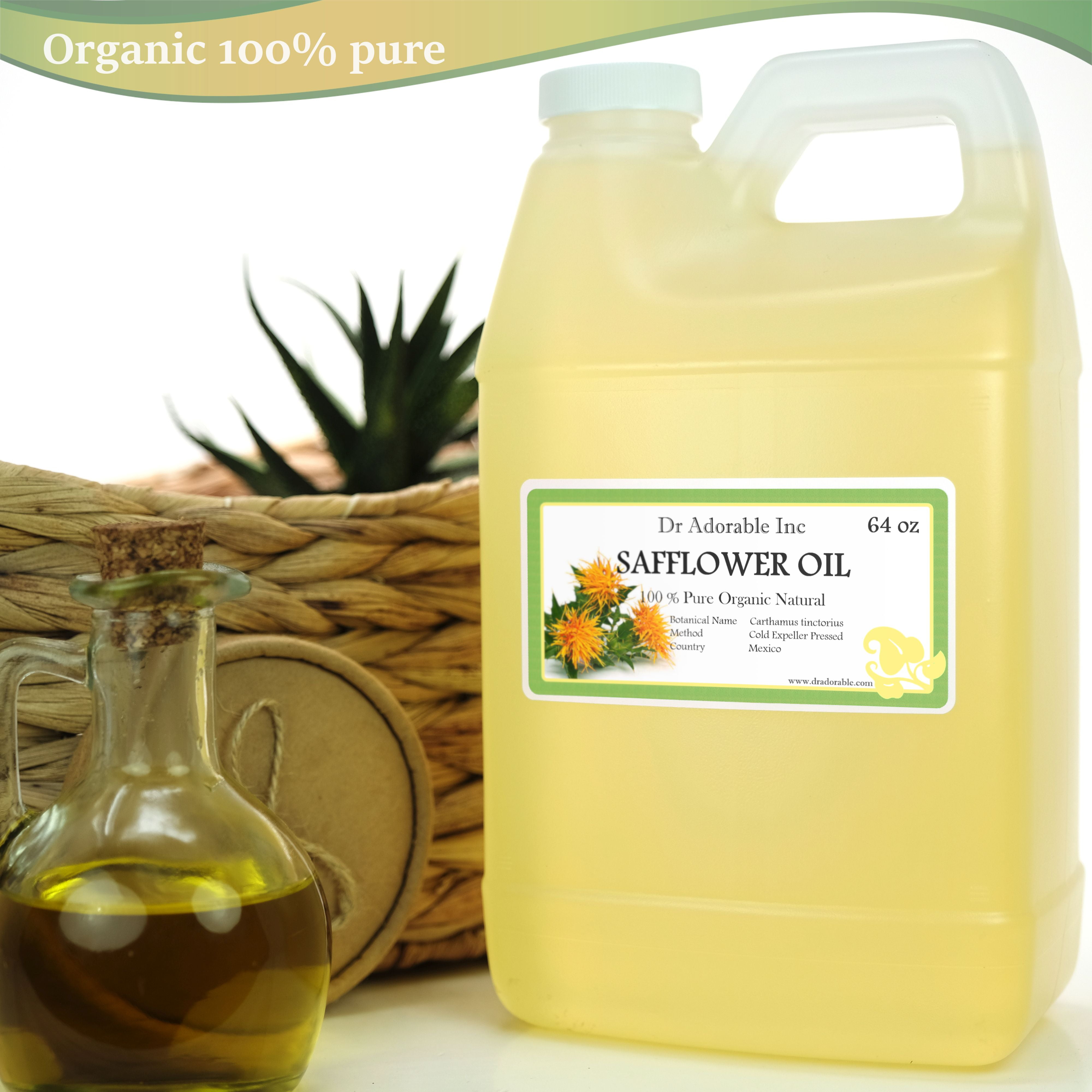 Dr. Adorable - 100% Pure Safflower Seed Oil High Oleic Organic Cold Pressed Moisturizing Oil For Face Skin Hair - 64 oz