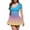Sky Blue, variant on Women's Gradient Short Sleeve Mini Skater Dress Casual Fit and Flare Party Graduation Dress