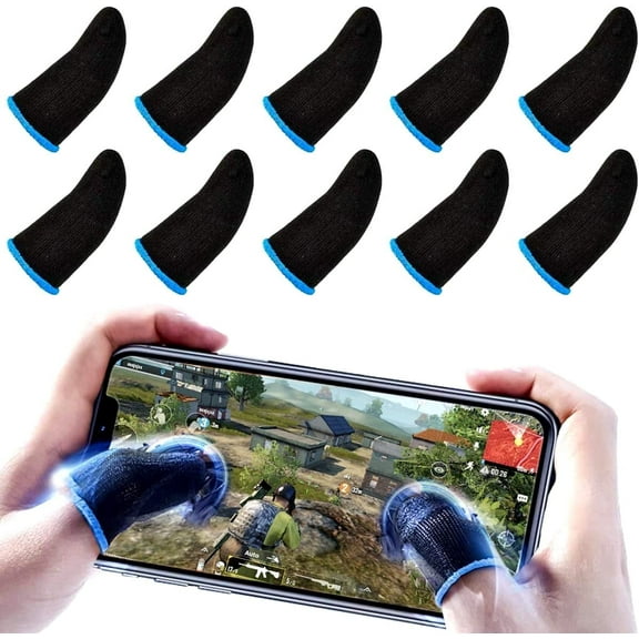 Finger Sleeves for Gaming | PUBG Finger Sleeve Gloves for Gaming | Thumb Sleeves Mobile Gaming | Gamer Gloves | Dedales para Dedos Gamer | Pack of 10