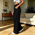thumbnail image 5 of Edvintorg Women's Casual Pants Elastic Waisted Loose Wide Leg Lightweight Trouser with Pockets Women Clothing Black L, 5 of 7