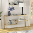 thumbnail image 2 of Evelyn&Zoe Lovett 55" Wide Rectangular Console Table, Brass, 2 of 7