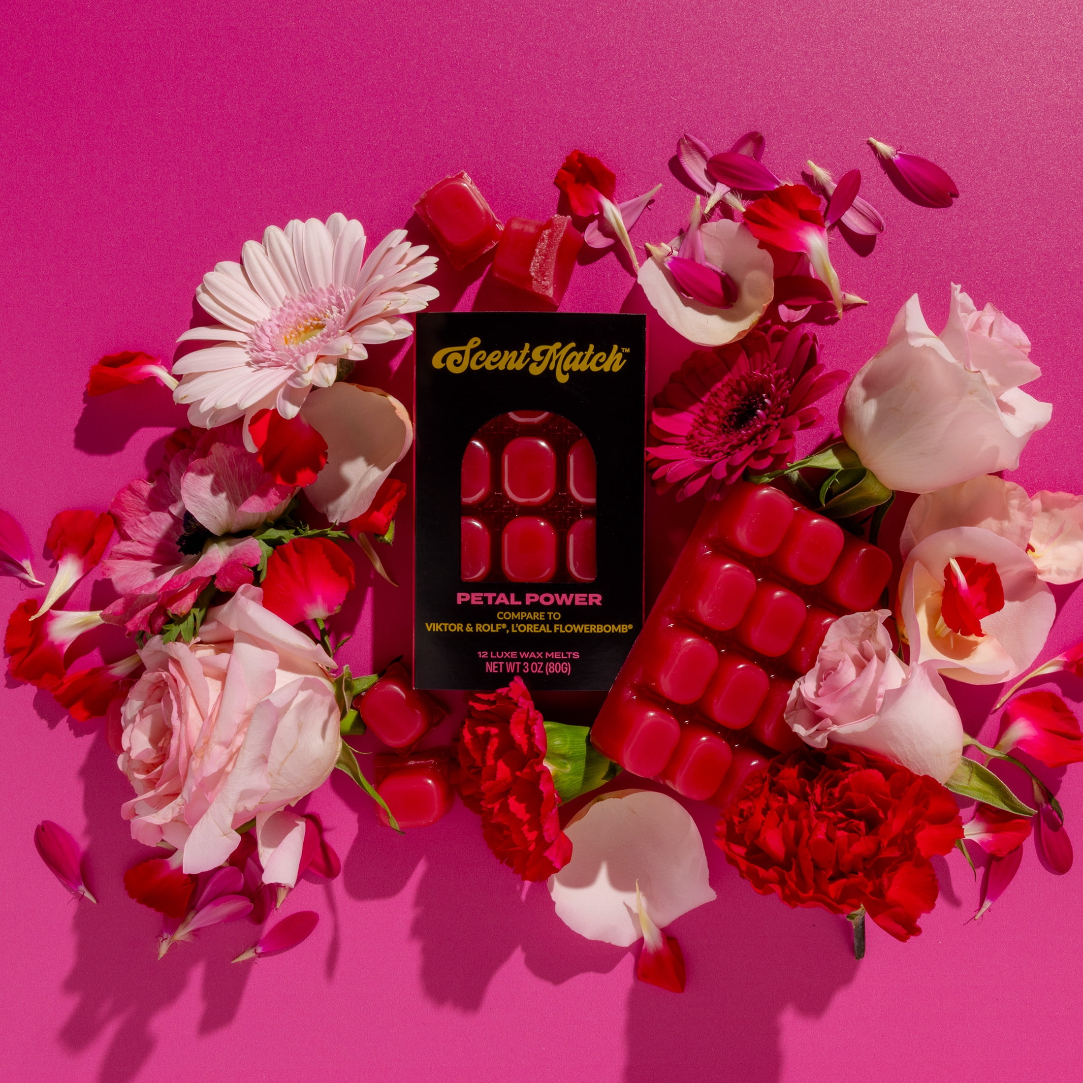 (3 pack) IllumiScents ScentMatch, 3 oz Wax Melts, Petal Power (Compare to: Viktor & Rolf - Flowerbomb)