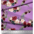 thumbnail image 3 of Soimoi Purple polyester Crepe Fabric Ranunculus & Penoy Floral Print Print Fabric by the Yard 52 Inch Wide, 3 of 3