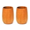 thumbnail image 1 of Rounded Teak Wood Cup 2-Pack, 1 of 5