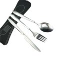 thumbnail image 1 of Juego de vajilla de acero inoxidable de 3 piezas, juego de cuchillos, tenedores y cucharas, juego de vajilla, estuche para viaje, accesorios para acampar con funda portátil, 1 of 5
