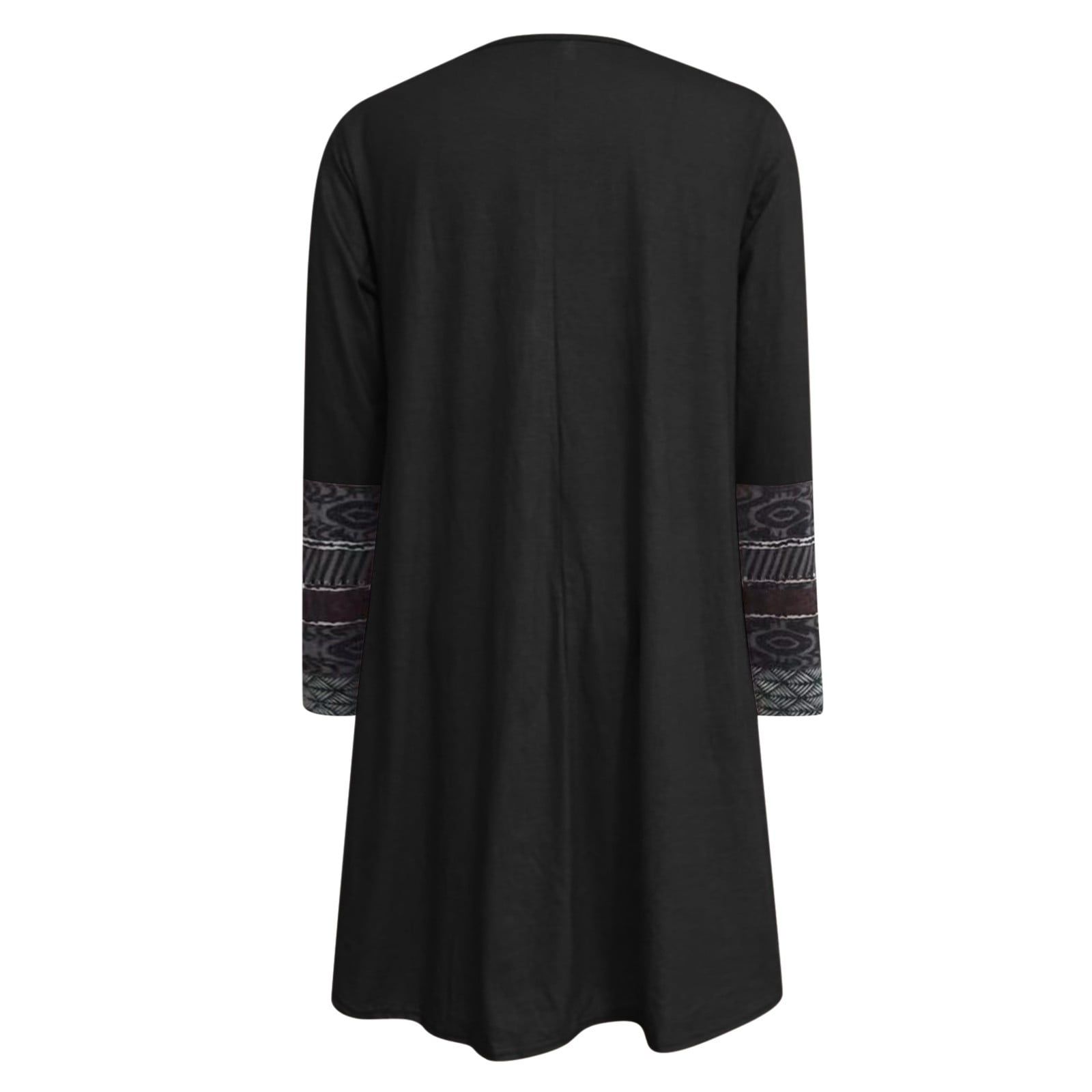 Winter Fall Womens Dresses Casual Boho Print Long Sleeve Round Neck Pullover Loose Pocket Dress - image 3