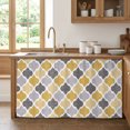 thumbnail image 2 of Moroccan Cabinet Curtains 32"W x 55"L,Dustproof Sink Skirt Curtain for Kitchen Bathroom,Vintage Moroccan Texture Yellow Grey Adhesive Desk Skirt Door Cover Curtains for Pantry Classroom Office Closet, 2 of 8