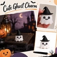 thumbnail image 6 of Summer Halloween Ghost Decor Set Ghost Figurines, 2" Cute Tropical Beach Resin Statues with Witch Hat, Mini SummerweenTiered Tray Decor for Home Office Shelf (A), 6 of 15