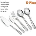 Vesteel 5Piece Stainless Steel Set, Hammered Serving Utensils for