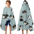 thumbnail image 3 of Black Corgi Hooded Bath Towel，60"x35" for Ages 3 To 12 Kids, Quick Dry Lightweight Soft Microfiber Hood Beach Towel Cover Up for Kids, 3 of 7