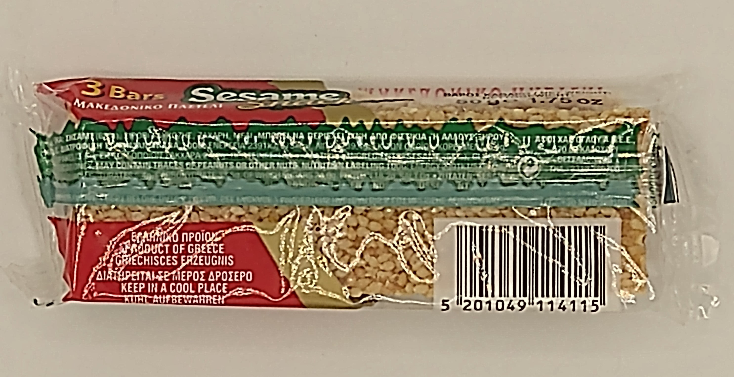 (12 pack) Haitoglou Sesame Snack Bar 50g