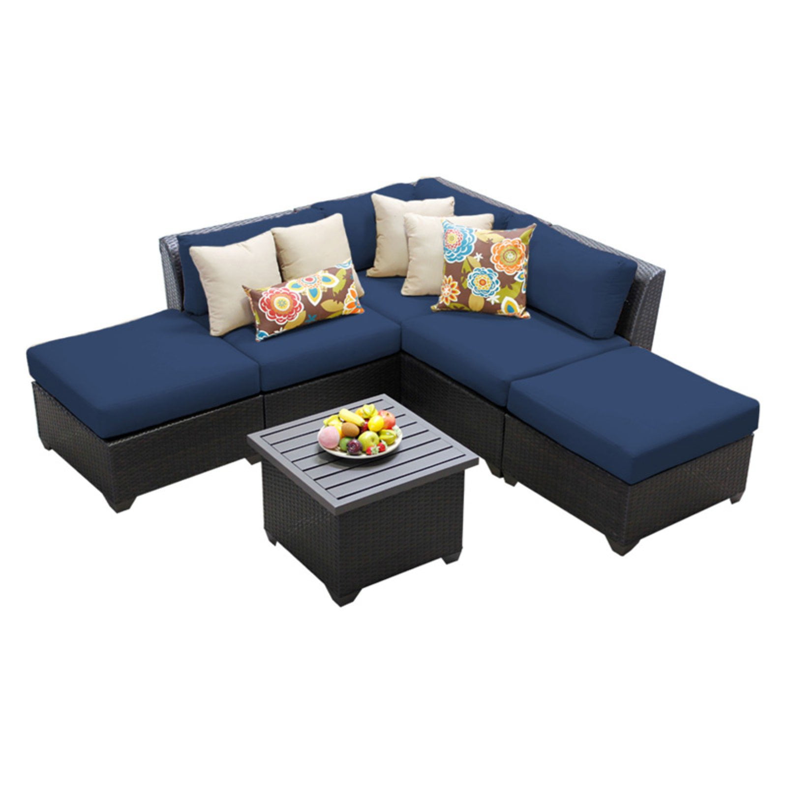 TK Classics Barbados Wicker 6 Piece Patio Conversation Set with End Table and 2 Sets of... by TK Classics