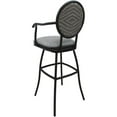 thumbnail image 2 of Outdoor Patio Swivel Counter 26" Stool - Adelle - Coco Taupe - black frame, 2 of 3