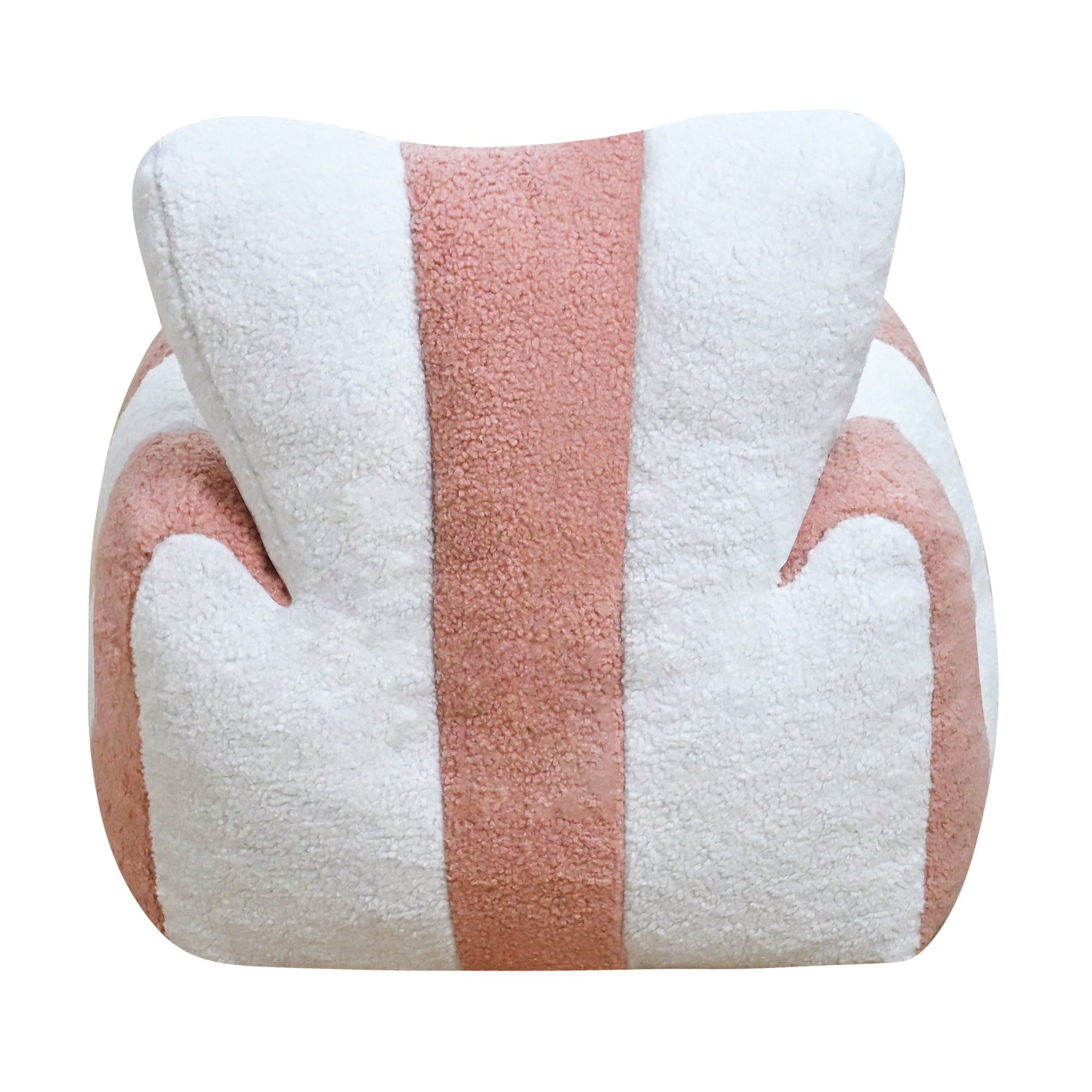 Leumius Bean Bag Chair,Comfy Teddy Beanbag Chair with a Color-Block and Heart-Shaped Backrest,Large Reading Chair for Living Room, Bedroom, ApartmentWhite+Pink