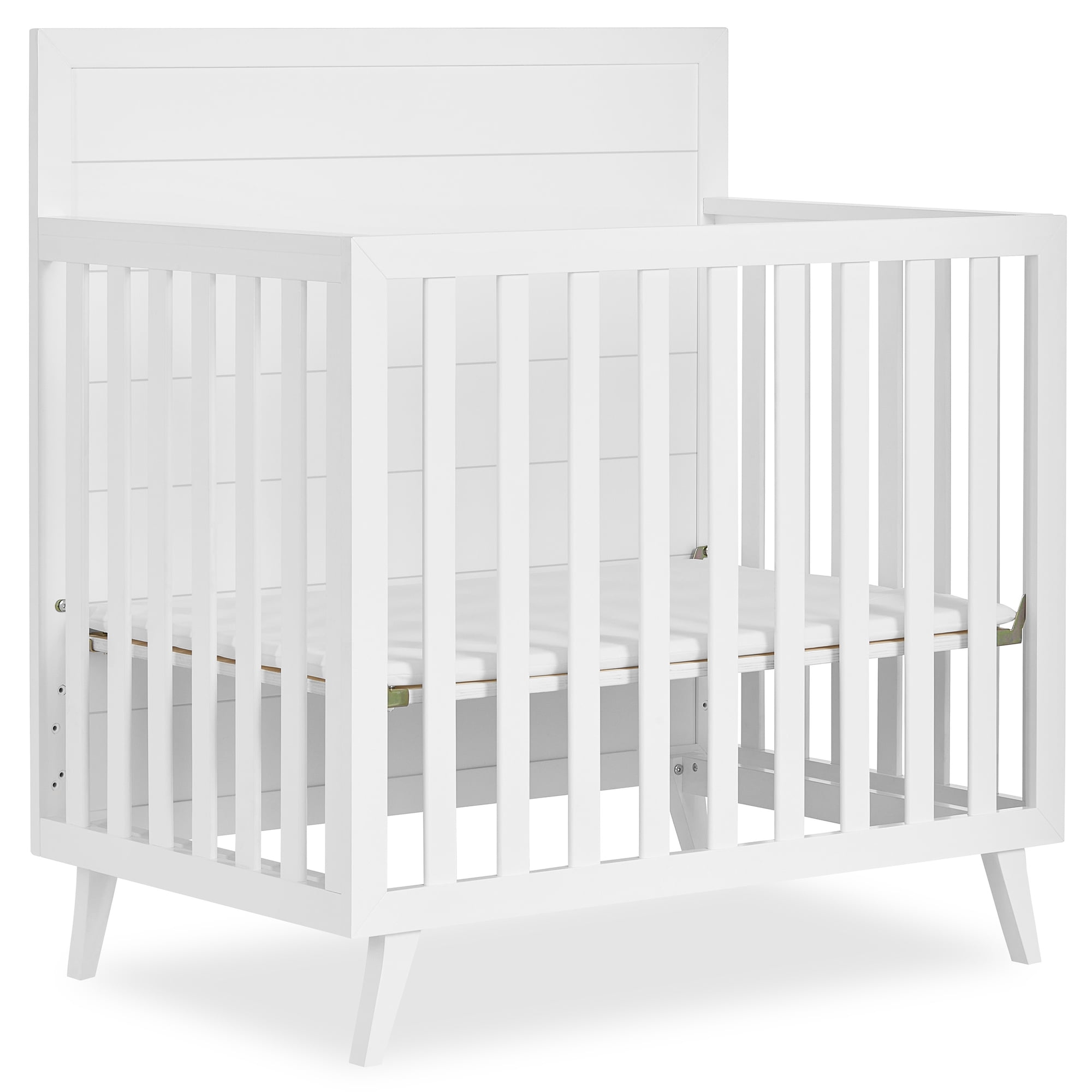 Dream On Me Lexington 4 in 1 Baby Convertible Mini Crib, Sustainable New Zealand Pinewood, White