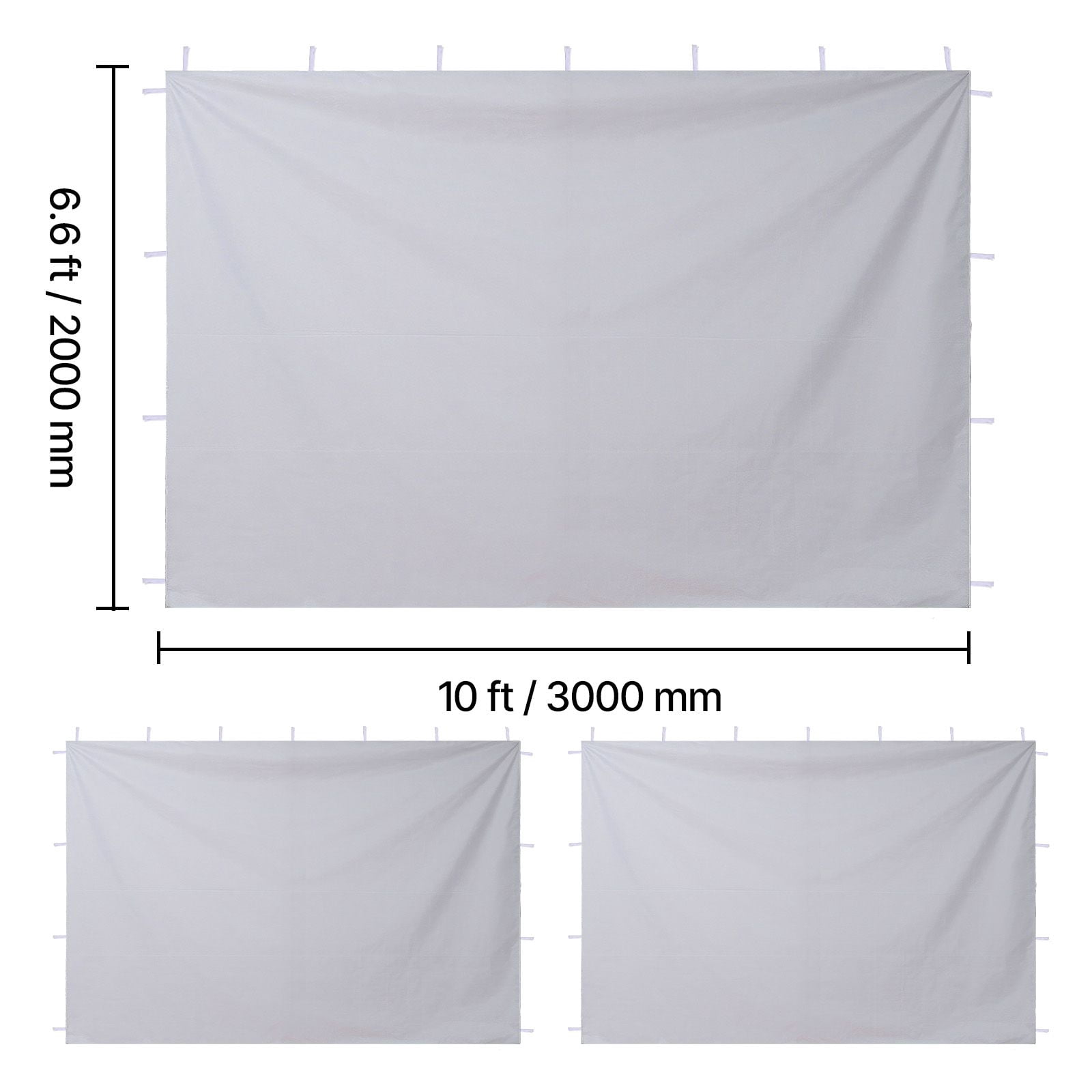 Canopy Sidewalls, Fit for 10 x 10 ft Pop Up Canopy Tent, Tent Side Walls with Waterproof and Sunlight Protection Layer for Outdoor Event Tents, Vendor Booths, Camping (3 Sidewalls Only, White)