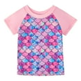 thumbnail image 4 of Esaierr Toddler Girl Swimsuits Two Piece Beach Rash Short Sleeve Shorts Protective Swimsuit for 4T-10T, 4 of 5