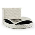 thumbnail image 4 of Better Home Products Elizabeth 107 x 101" Velvet Upholstered King Bed in Cream, 4 of 10