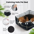 thumbnail image 4 of Washable Dog Bed with Removable Cushion for Medium Small Dogs Easy to Wash Pet Sofa Bed with Side Rectangle Bolster Cat Bed Calming Cuddle Puppy Bed Slip Bottom CM, 4 of 6