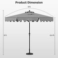 thumbnail image 3 of Costway 9 FT Patio Umbrella 2-Tier Market Table Umbrella with Sun-Protective Canopy Gray, 3 of 10