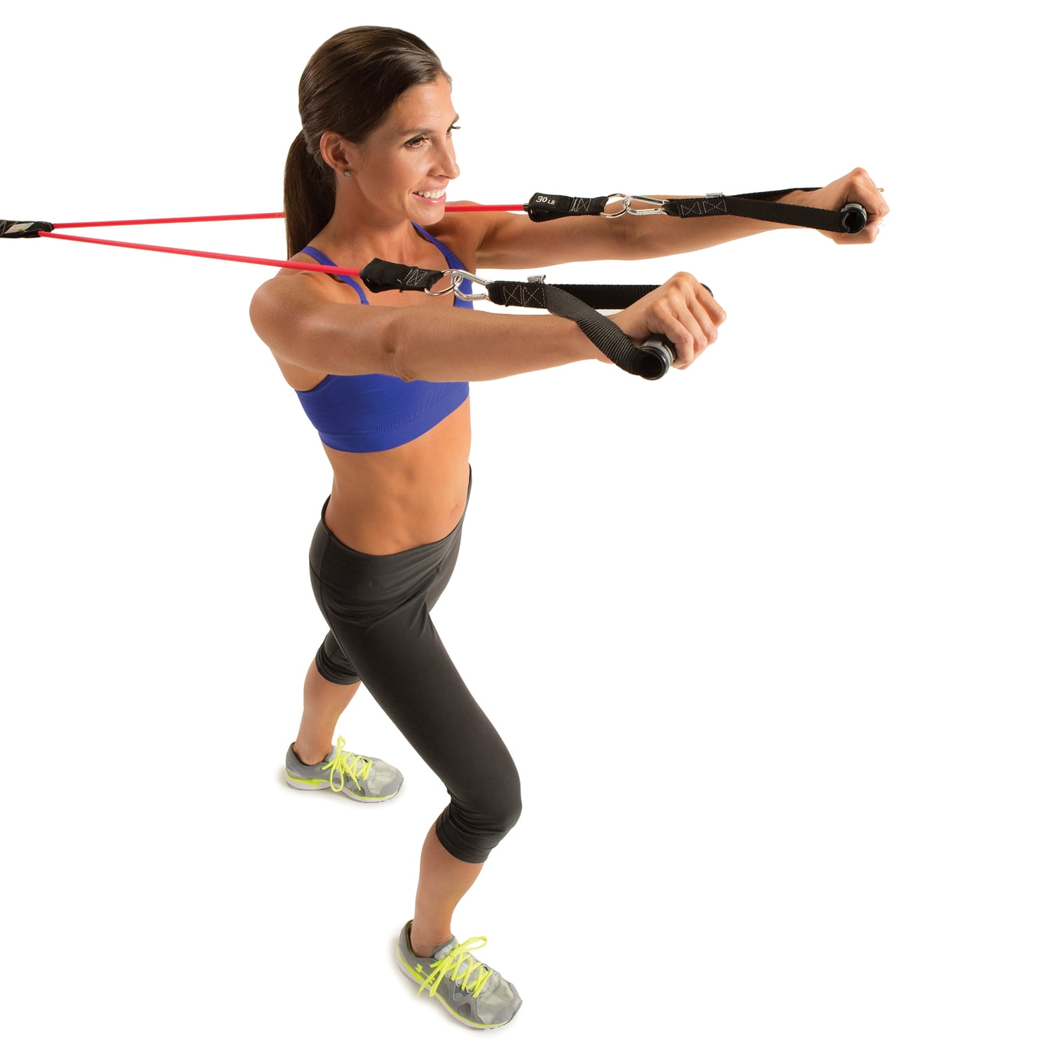 GoFit Power Tube Resistance Band, 30 lb Red Latex Rubber, 54 Inch for Strength Training