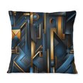 thumbnail image 3 of Designart "Futuristic Geometric Fusion In Blue And Gold" Geometric Throw Pillow - Modern Pillow For Couch - Insert And Pillows Covers For Bedroom Decor, 3 of 5