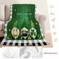thumbnail image 5 of St. Patrick's Day Blanket Soft Cozy Warm Throw Blanket for Couch, Plush Fuzzy Flannel Fleece Blankets for Sofa, Green Shamrocks Gnomes Gold Coin Plaid Bed Blankets Lightweight Gifts for Men, 50"x80", 5 of 9