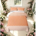 thumbnail image 2 of Manfei Classic Plaid Quilt King,Cute Polka Dot King Coverlet Set,Pink,3-Piece,1 Bedspread and 2 Pillowcases, 2 of 7