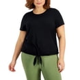 thumbnail image 2 of ID Ideology Plus Size Tie Front T-Shirt Deep Black 2X, 2 of 2