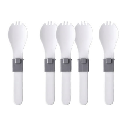 

Zhouzou Prime Portable Folding Tableware Set Spoon And Fork For Camping Travel And Other Outdoor Activities Folding Camping Spoon 5Pcs Dinnerware Sets，，Dorm Room Essentials For Girls