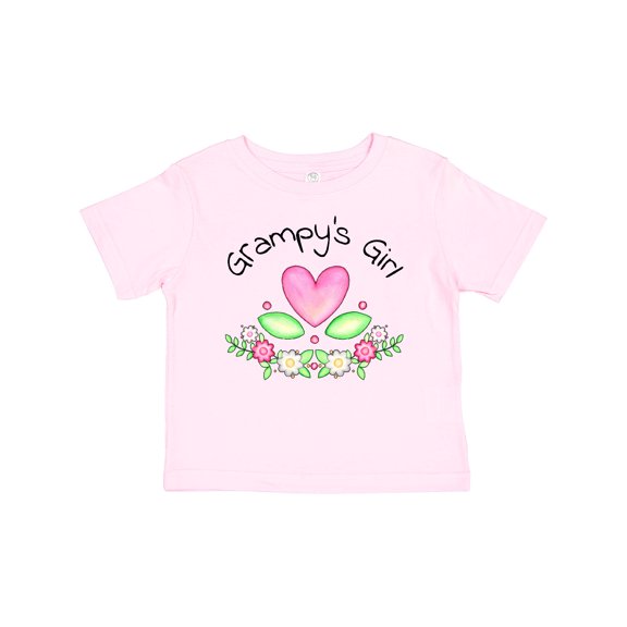 Inktastic Grampy's Girl Heart Flowers Girls Baby T-Shirt